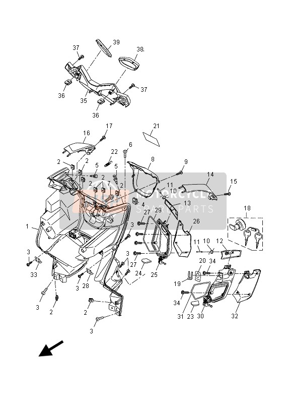 5WXF15681000, Label,  Warning, Yamaha, 1